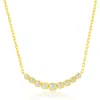 Simona Square Cubic Zirconia Curved Bar Frontal Necklace In Gold