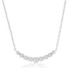 Simona Square Cubic Zirconia Curved Bar Frontal Necklace In Silver