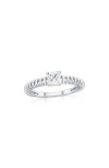 Simona Square Cubic Zirconia Wire Ring In Silver