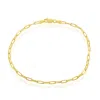 Simona Sterling Silver 2.8mm Paper Clip Anklet - Gold Plated In Multi