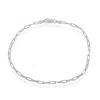 Simona Sterling Silver 2.8mm Paper Clip Anklet - Rhodium Plated In Silver