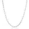 Simona Sterling Silver 2.8mm Paper Clip Linked Chain - Rhodium Plated In Multi