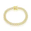 Simona Sterling Silver 8mm Micro Pave Monaco Bracelet - Gold Plated In Gold