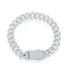 Simona Sterling Silver 9mm Monaco Bracelet W/micro Pave Cz Lock In Silver