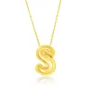 Simona Sterling Silver, Bubble 'i' Initial Necklace - Gold Plated In Multi
