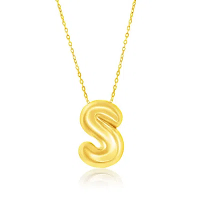 Simona Sterling Silver, Bubble 'i' Initial Necklace - Gold Plated In Multi