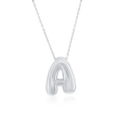 Simona Sterling Silver, Bubble 'r' Initial Necklace In Multi
