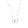 Simona Sterling Silver Circle Wave Diamond Necklace