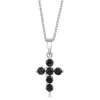 Simona Sterling Silver Cross Necklace - Emerald - Gold Plated In Black