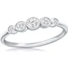Simona Sterling Silver Cubic Zirconia Graduated Ring