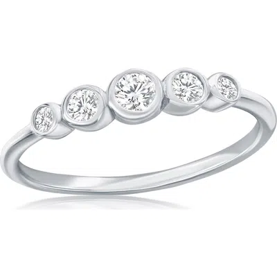 Simona Sterling Silver Cubic Zirconia Graduated Ring