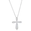 Simona Sterling Silver Cz Cross Necklace In Silver