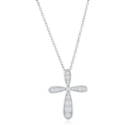 Simona Sterling Silver Cz Cross Necklace