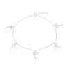 Simona Sterling Silver Dangling Palm Trees Anklet In Silver