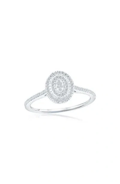 Simona Sterling Silver Diamond Oval Ring