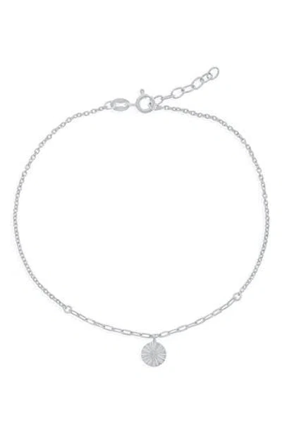 Simona Sterling Silver Disc Charm Anklet