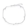 Simona Sterling Silver Dolphins Anklet In Silver