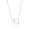 Simona Sterling Silver Double Circle Diamond Necklace