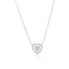 Simona Sterling Silver Halo Heart Diamond Necklace