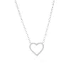 Simona Sterling Silver, Heart Diamond Necklace