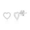 Simona Sterling Silver Heart Diamond Studs