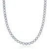 Simona Sterling Silver Lab Grown Diamond Tennis Necklace In Metallic