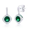 Simona Sterling Silver, Lab-grown Emerald And Natural Diamond Earrings - 1.17ct