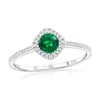 Simona Sterling Silver, Lab-grown Emerald And Natural Diamond Ring - 0.53ct