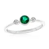 Simona Sterling Silver, Lab-grown Emerald And Natural Diamond Ring