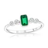 Simona Sterling Silver, Lab-grown Emerald And Natural Diamond Ring