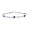 Simona Sterling Silver, Lab-grown Sapphire And Natural Diamond Bracelet - 2.17ct