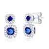 Simona Sterling Silver, Lab-grown Sapphire And Natural Diamond Earrings - 0.70ct
