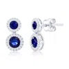 Simona Sterling Silver, Lab-grown Sapphire And Natural Diamond Earrings - 0.89ct