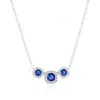 Simona Sterling Silver, Lab-grown Sapphire & Natural Diamond Necklace