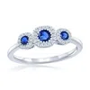 Simona Sterling Silver, Lab-grown Sapphire And Natural Diamond Ring - 0.34ct