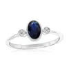 Simona Sterling Silver, Lab-grown Sapphire And Natural Diamond Ring