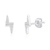 Simona Sterling Silver Lightning Bolt Diamond Studs