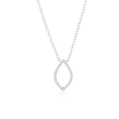 Simona Sterling Silver Marquise Diamond Necklace