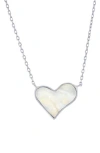 Simona Sterling Silver Mother-of-pearl Heart Pendant Necklace In Gold