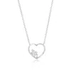 Simona Sterling Silver, Multi-shaped Diamond Heart Necklace