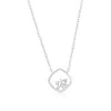 Simona Sterling Silver, Multi-shaped Diamond Square Necklace