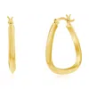 Shop Simona Sterling Silver Or Gold Plated Over Sterling Silver 27mm Triangle-shaped Hoop Earrings
