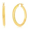 Simona Sterling Silver Or Gold Plated Over Sterling Silver 36mm Flat Hoop Earrings In Silver