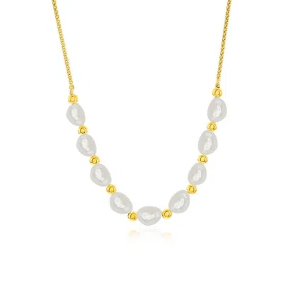 Simona Sterling Silver Or Gold Plated Over Sterling Silver Freshwater Pearl Bead Necklace