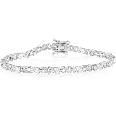 Simona Sterling Silver Oval & Infinity Cubic Zirconia Bracelet