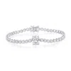 Simona Sterling Silver, Oval & Round Cz Tennis Bracelet In Silver