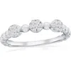 Simona Sterling Silver Pavé Cz Beaded Band Ring In Silver