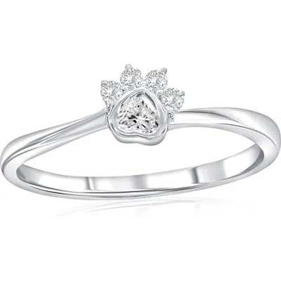 Simona Sterling Silver Paw Print Ring