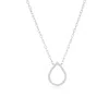 Simona Sterling Silver Pearshaped Diamond Necklace