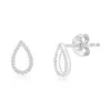 Simona Sterling Silver Pearshaped Diamond Studs